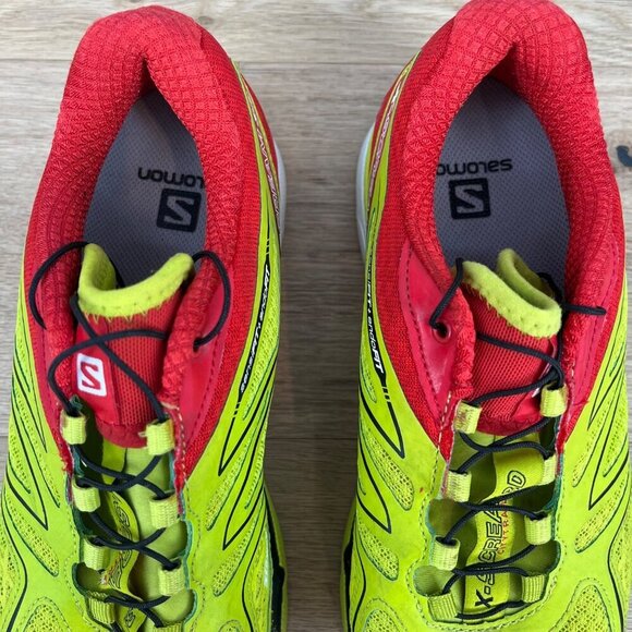 Salomon X Scream 3D Running Shoe Size 7 Red Green Quicklace Trail Outdoor main image 7
